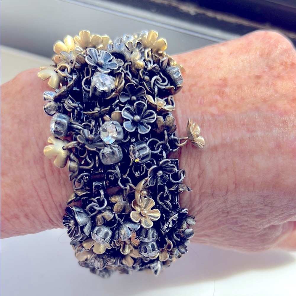 J lCrew Vintage bracelet Floral Gold and Silver